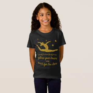 den inspirera gymnastikcitationsteckengymnasten t shirt