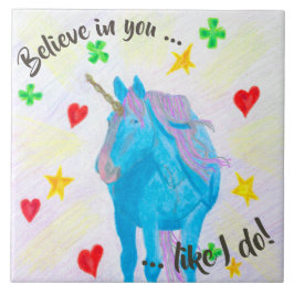 Den inspirera Själv-Gjorda unicornen belägger med Kakelplatta