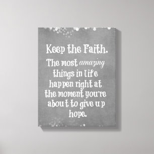 Den inspirerande Behållan av Faith Quote Canvastryck