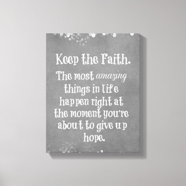 Den inspirerande Behållan av Faith Quote Canvastryck (Framsida)