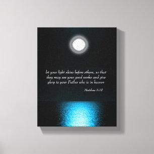 Den inspirerande bibelskriften gör att ljuset skin canvastryck