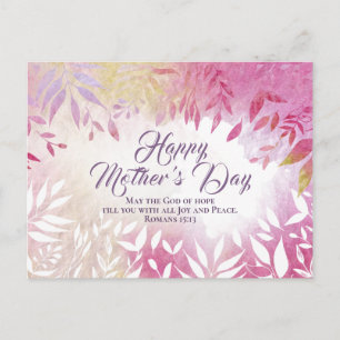 Den inspirerande bible Verse Rosa Blommigt Mors da Vykort