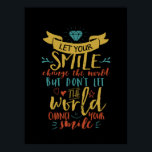 Den inspirerande citatet: Låt oss från Smile förän Poster<br><div class="desc">Inspirationell motivation citat till behållan du inspirerade och inspirerade andra runt dig. Bra sagt om att vara lycklig,  håll dig trogen mot dig själv,  vara snäll mot andra och alltid le. Låt ditt leende förändra världen,  men låt inte världen ändra ditt leende. Bakgrunden till färg kan anpassas till färg.</div>