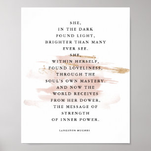 Den inspirerande Dikt i Mörken Langston Hughes Poster