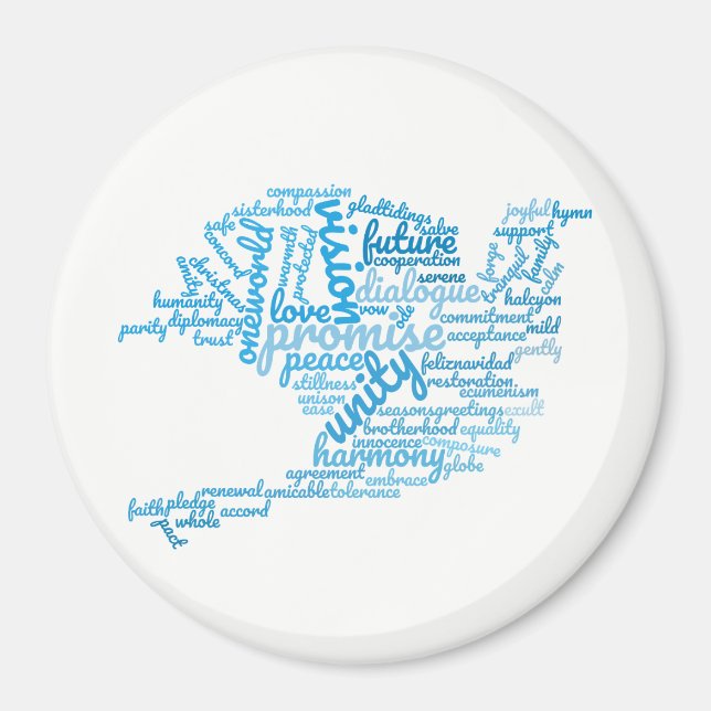 Den inspirerande Eleganten Dove of Peace Märkre Cl Magnet (Framsidan)