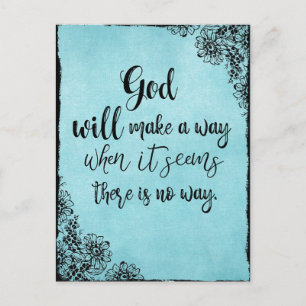 Den inspirerande Faith Quote Gud kommer att göra n Vykort
