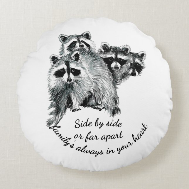 Den inspirerande familjen alltid i din hjärtefråga rund kudde (Framsidan)