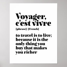 Den inspirerande Fransken Travel Voyager C'est Viv Poster