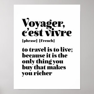 Den inspirerande Fransken Travel Voyager C'est Viv Poster