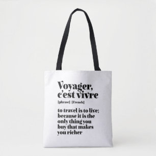 Den inspirerande Fransken Travel Voyager C'est Viv Tygkasse