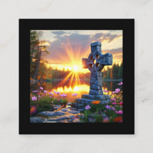 Den inspirerande Heliga Kor-statyn vid den scenisk Fyrkantigt Visitkort