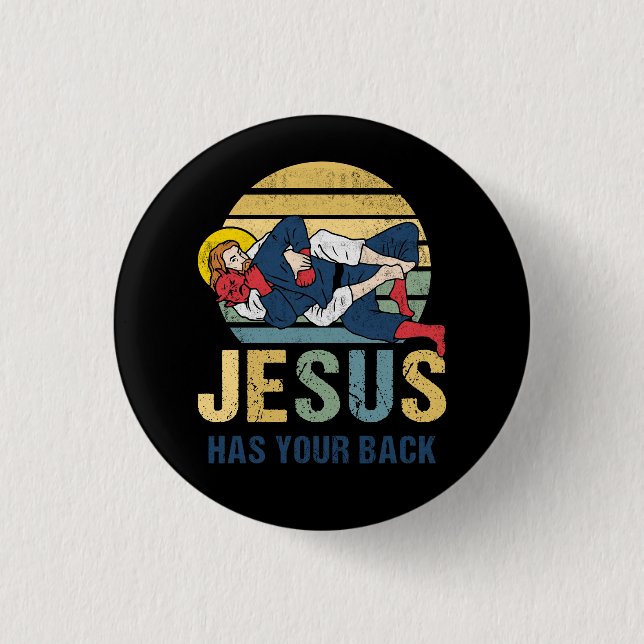 Den inspirerande Jesus har din baksida, Jitsu Retr Knapp (Framsida)