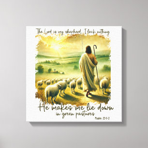 Den inspirerande kristna lord är min Shepherd Canvastryck