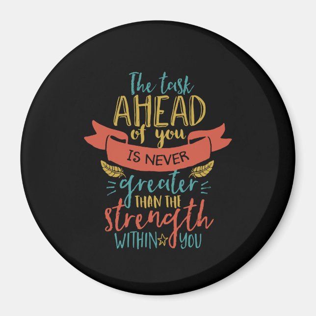 Den inspirerande offertstyrkan tror på dig själv magnet (Framsidan)