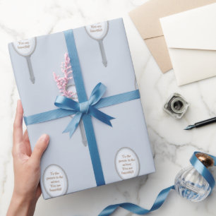 Den inspirerande Personligen Hand Spegel Grått Blu Presentpapper