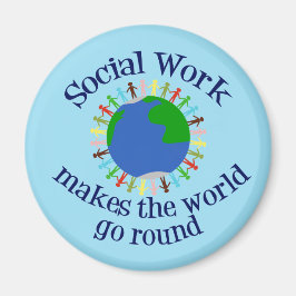 Den inspirerande Social-arbetsofferten - blåa värl Magnet