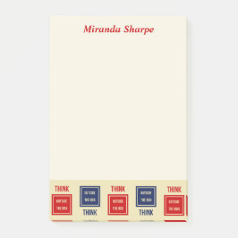 Den inspirerande tänkan utanför lådan post-it block