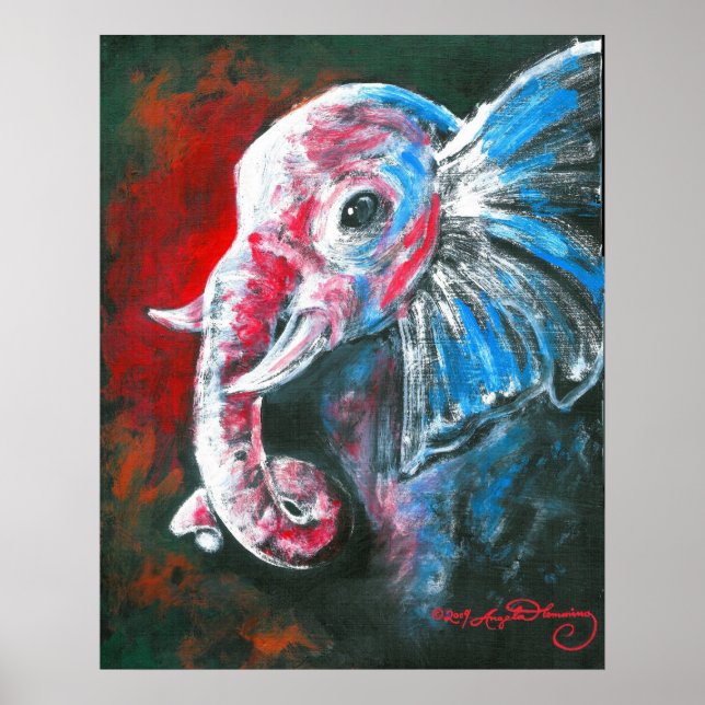 Den intelligenta Eleganten Elephant Poster (Framsidan)