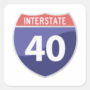 Den Interstate 40 resan för vägen (I-40) reser Fyrkantigt Klistermärke