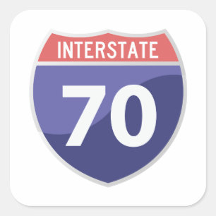 Den Interstate 70 resan för vägen (I-70) reser Fyrkantigt Klistermärke