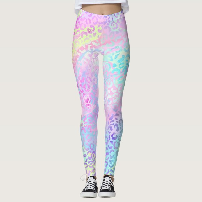 Den iriserande leopardserien Design 10 Leggings (Framsida)