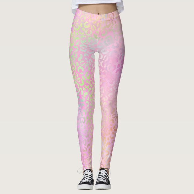 Den iriserande leopardserien Design 1 Leggings (Framsida)