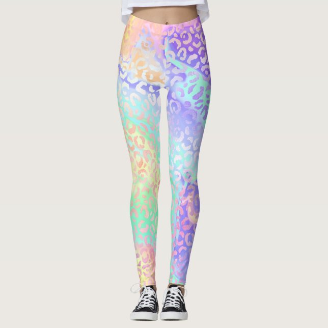 Den iriserande leopardserien Design 3 Leggings (Framsida)