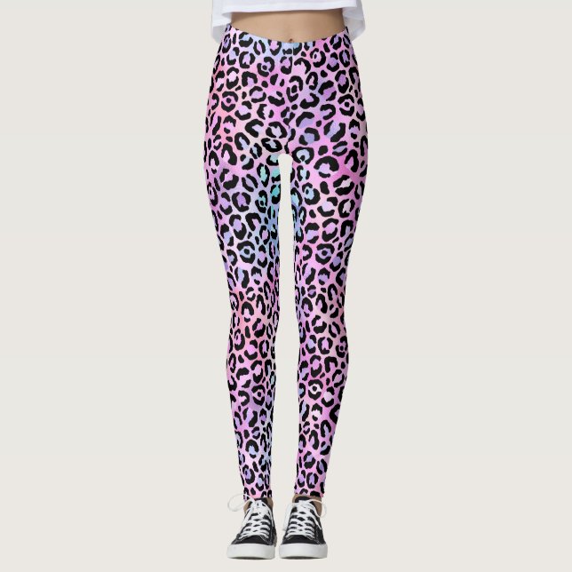 Den iriserande leopardserien Design 4 Leggings (Framsida)