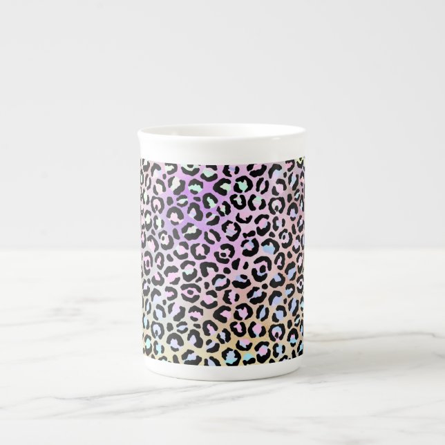 Den iriserande leopardserien Design 6 Benporslin Mugg (Framsidan)