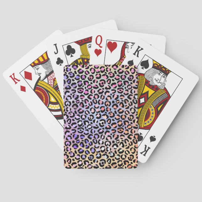 Den iriserande leopardserien Design 7 Casinokort (Baksidan)
