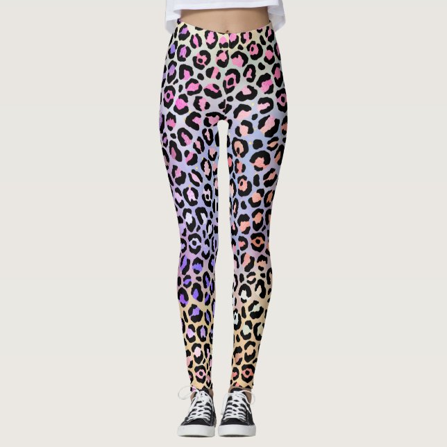 Den iriserande leopardserien Design 7 Leggings (Framsida)