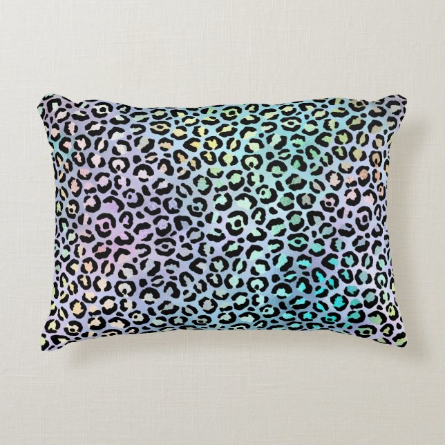 Den iriserande leopardserien Design 8 Prydnadskudde (Framsidan)