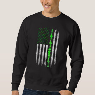 Den irländska amerikanska Flagga Chess St Patrick' Lång Ärmad Tröja