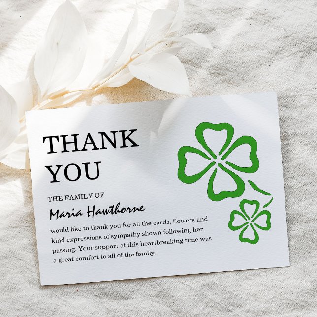 Den irländska Grönten Shamrock Klöver Sympathy Tack Kort (Skapare uppladdad)