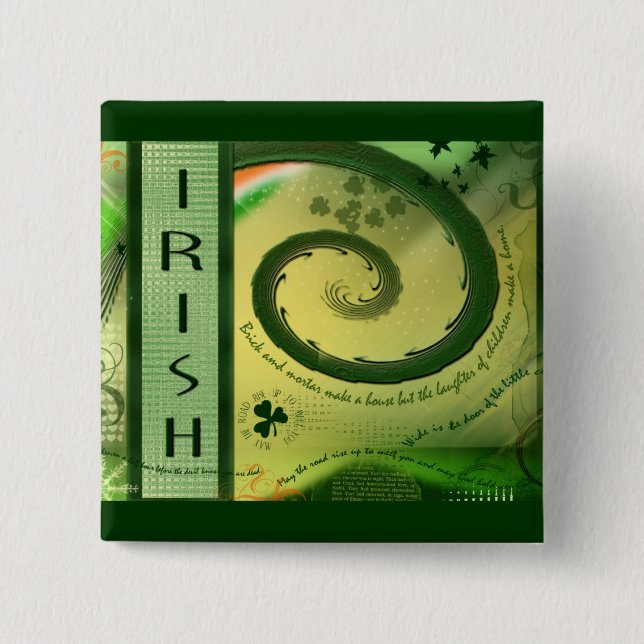 DEN IRLÄNDSKA SHAMROCKEN knäppas Knapp (Framsida)