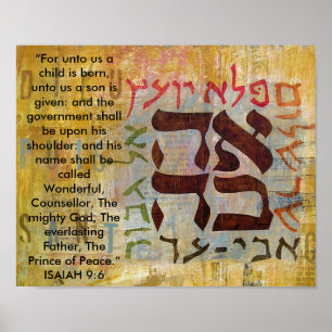Den Isaiah 9:6, "för unto oss är ett barn fött, Poster