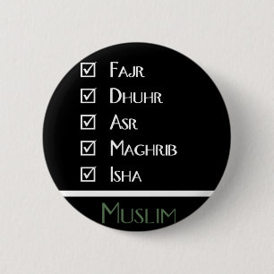Den islamiska bönen - 5 tider om dagen - Muslim Knapp