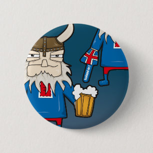 Den isländska Viking fläkten knäppas Knapp