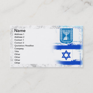 Den Israel flagga och förseglar Visitkort