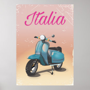 Den Italia sparkcykeln reser affischen Poster