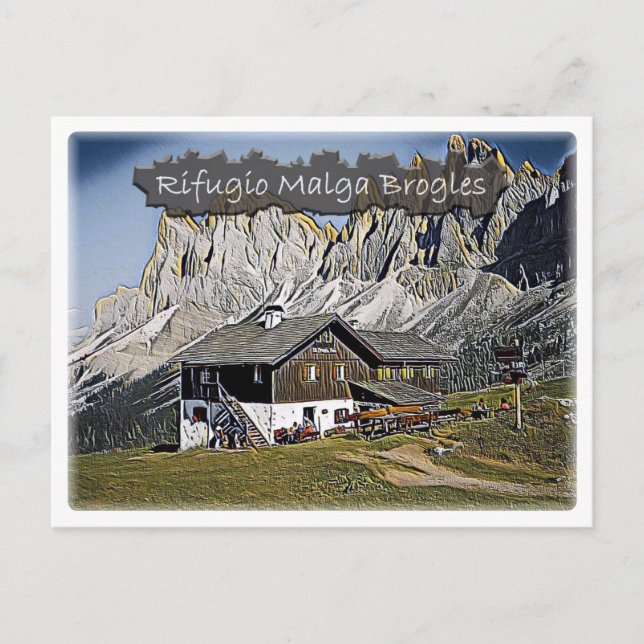 Den - Italien - Alperna, Malga Brogles - Dolomiti  Vykort (Framsida)