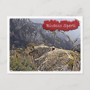 Den Italien - alpint hut Bivacco Sperti - Dolomiti Vykort