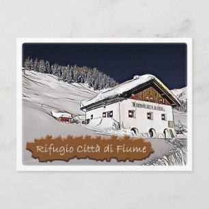 Den Italien - alpint hut Citta di Fiume - Dolomiti Vykort