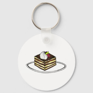 Den italienska bakgården Tiramisu Raspberry Desser Nyckelring