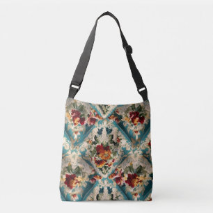 Den italienska Blommigten Damask Whimsical Mönster Axelväska