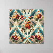 Den italienska Blommigten Damask Whimsical Mönster