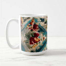 Den italienska Blommigten Damask Whimsical Mönster Kaffemugg