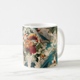 Den italienska Blommigten Damask Whimsical Mönster Kaffemugg