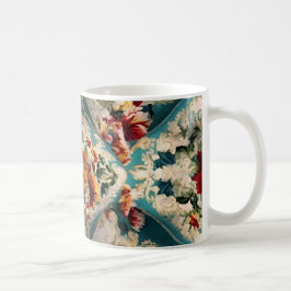 Den italienska Blommigten Damask Whimsical Mönster Kaffemugg