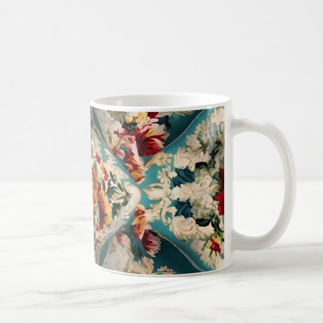Den italienska Blommigten Damask Whimsical Mönster Kaffemugg (Höger)